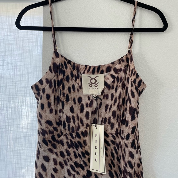 Figue 100% Silk Slip Cheetah Dress - Small - Picture 4 of 6